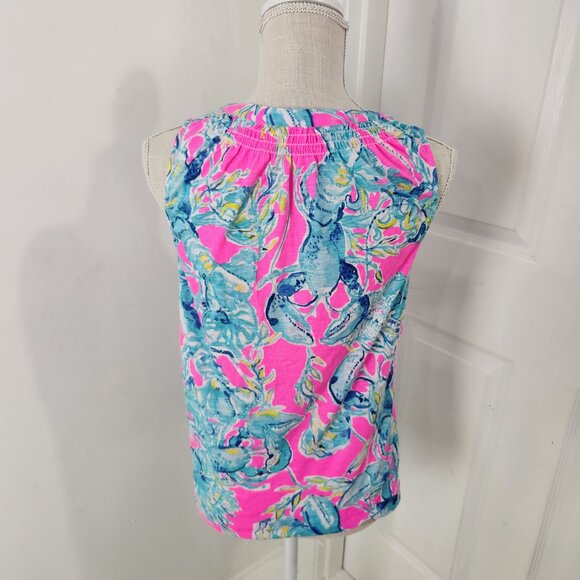 Lilly Pulitzer Top Womens S Essie Lobsters In Love Tropical Resort Cruise - Picture 11 of 12